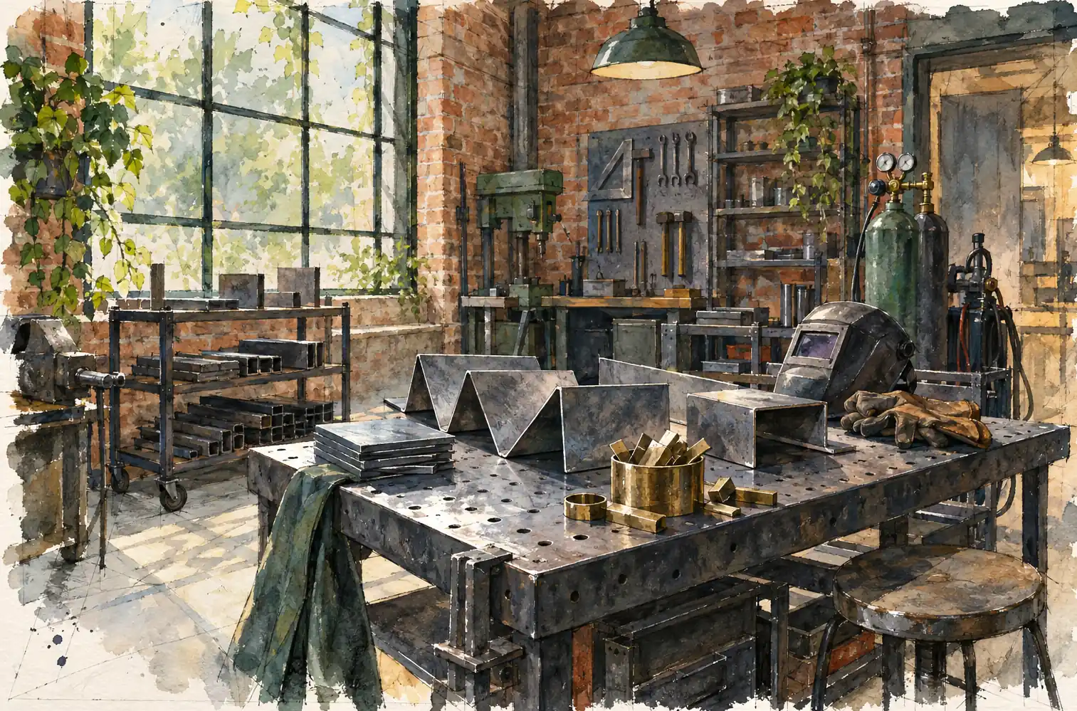 Illustration of fabrication businesses and their working space